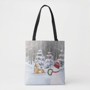 Weihnachts-Schneemann und Hirsch