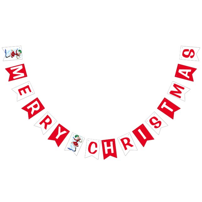 Weihnachts-Schneemann und Mädchentänzer, die Fahne Wimpelkette (Alle)