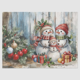 Weihnachts-Schneemann Vintage-Wasserfarbe-Decoupag Seidenpapier