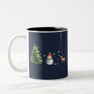 Weihnachts-Schneemann Weihnachtsbaum Rentier Winte Zweifarbige Tasse