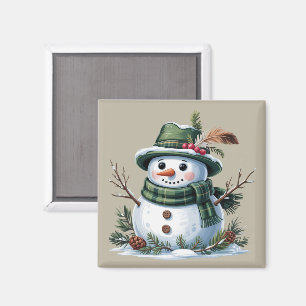 Weihnachts-Schneemann Winterzeit Feiertag Magnet