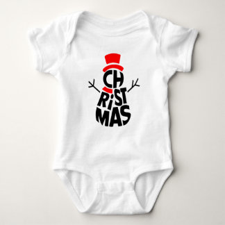 Weihnachts-Schneemann-Wortkunst Baby Strampler