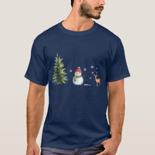 Weihnachts-Schneemann Xmas Baum Rentier Winterzeit T-Shirt