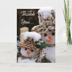 Weihnachts-Schneemänner Danke-Karte Dankeskarte