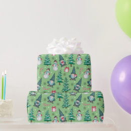 Weihnachts-Schneemänner Gnome Zuckerstangen Gesche Geschenkpapier