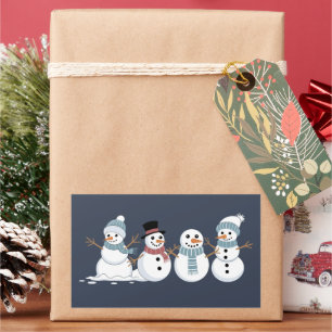 Weihnachts-Schneemänner-Reihe Xmas Winter-Feiertag Rechteckiger Aufkleber
