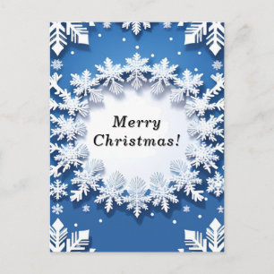 Weihnachts-Schneemuster Postkarte