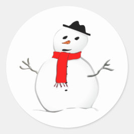 Weihnachts-Schneeurlaub Rot schwarz stilvoll Runder Aufkleber