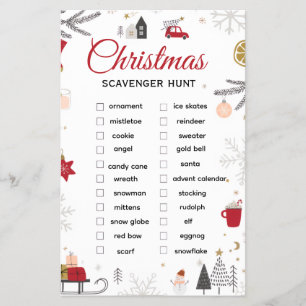 Weihnachts-Schnitzeljagd-Checkliste Kunst Flyer
