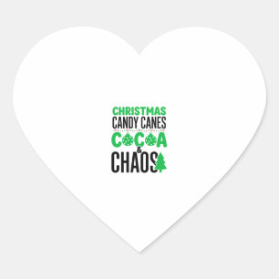 Weihnachts-Schoko-Haken Chaos Design Herz-Aufkleber