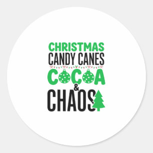 Weihnachts-Schoko-Haken Chaos Design Runder Aufkleber