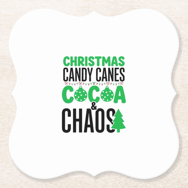 Weihnachts-Schoko-Haken Chaos Design Untersetzer (Vorderseite)