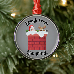 Weihnachts-Schornstein-Humor-Ornament Ornament Aus Metall