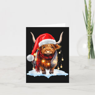 Weihnachts-Schottisches Hochlandrind in Weihnachte Karte