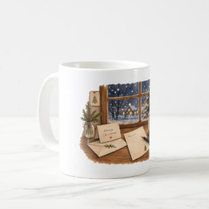 Weihnachts-Schreibtisch für gemütliche Schreibware Kaffeetasse