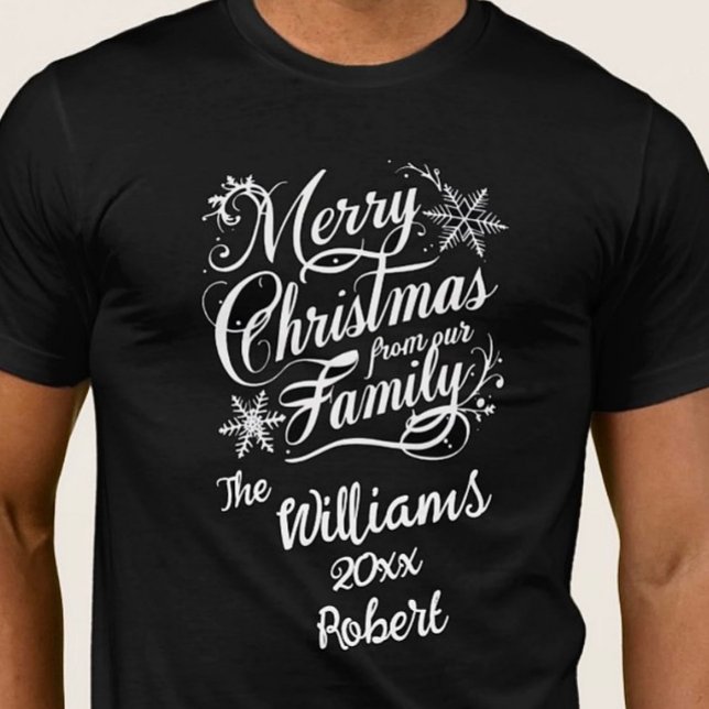 Weihnachts-Schriftart-Kalligrafie festlich elegant T-Shirt (Von Creator hochgeladen)