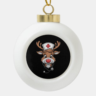 Weihnachts-Schrubben-Top Rentier-Gummihandschuhe P Keramik Kugel-Ornament