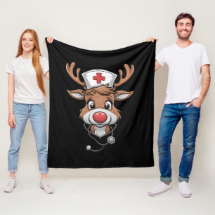 Weihnachts-Schrubber-Top-Rentier-Gummihandschuhe-K Fleecedecke