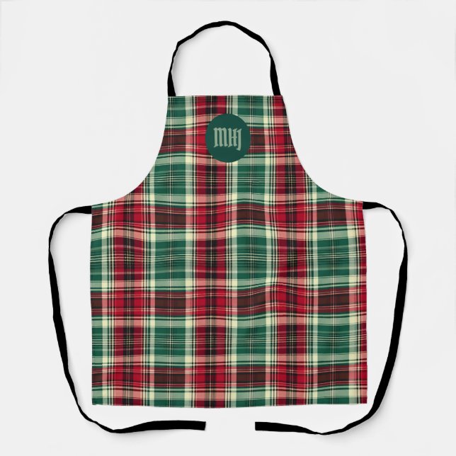 Weihnachts-Schürze - Benutzerdefiniertes Monogramm Schürze (Vorderseite)