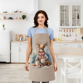 Weihnachts Schürze Hirsche Darstellung rustikal