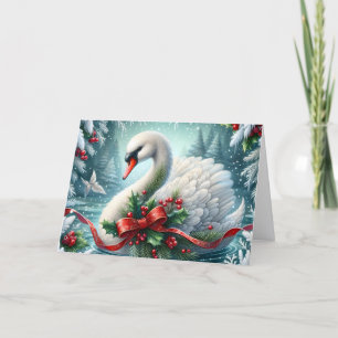 Weihnachts-Schwan-Festtagskarte Feiertagskarte