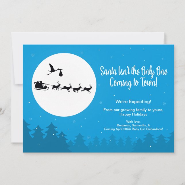 Weihnachts-Schwangerschaft Ankündigung Foto kommt  (Vorderseite)