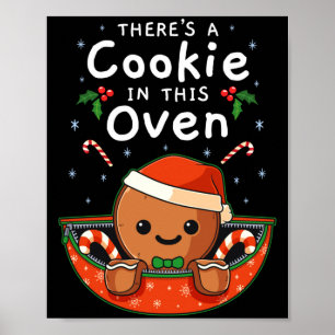Weihnachts-Schwangerschaft Lebkuchenmann Baby-Keks Poster