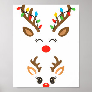 Weihnachts-Schwangerschaft-Rentier-Xmas-Lichter Ne Poster