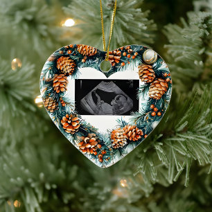 Weihnachts-Schwangerschaft-Ultraschall  Baby ist u Keramik Ornament