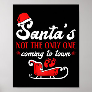 Weihnachts-Schwangerschaften Ankündigung von Santa Poster