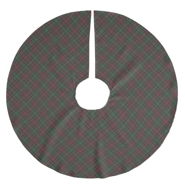Weihnachts-Schwarz-Rot-Grün-Karodiagonalmuster Polyester Weihnachtsbaumdecke (Vorderseite)