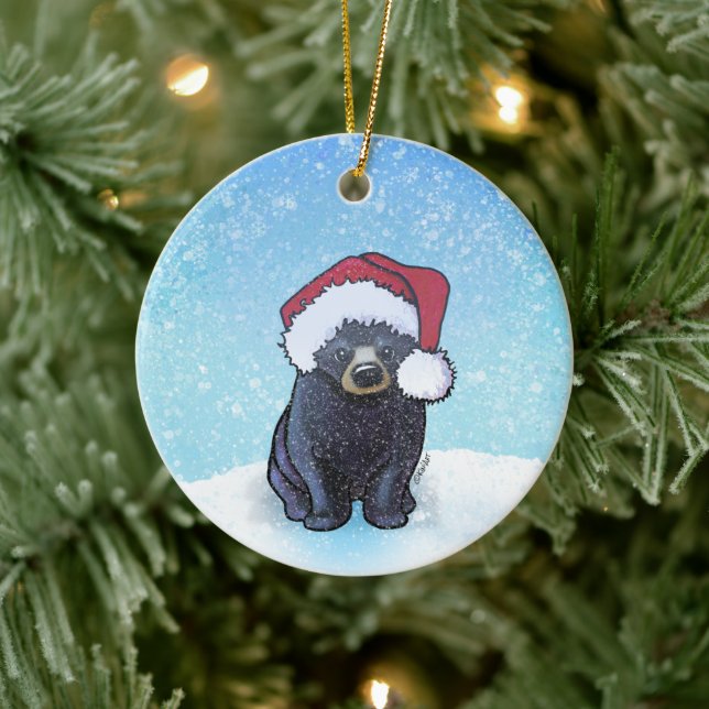 Weihnachts-Schwarzbärenkuppe Keramik Ornament (Baum)