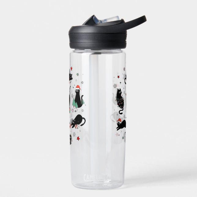 Weihnachts-Schwarze Katzen Trinkflasche (Links)