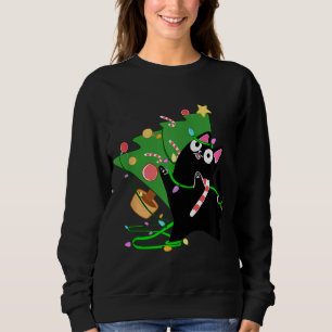 Weihnachts Schwarze Katzen Zoomies klopfen über We Sweatshirt