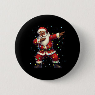 Weihnachts Schwarzer Amerikaner Dabbing Santa Cla Button