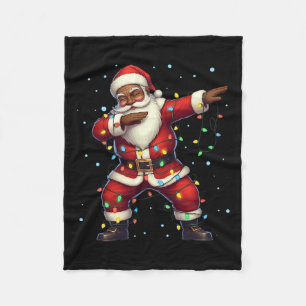 Weihnachts Schwarzer Amerikaner Dabbing Santa Cla Fleecedecke