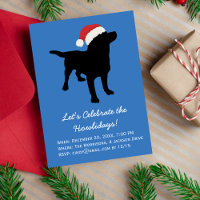 Weihnachts Schwarzer Lab Hund mit Weihnachtsmütze