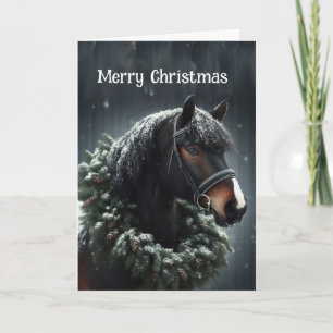 Weihnachts-Schwarzes Pferd Karte