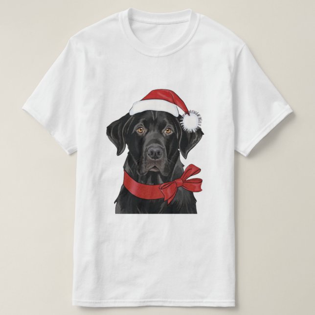 Weihnachts-Schwarzklassehund T-Shirt (Design vorne)