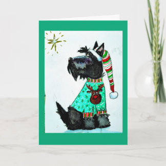 Weihnachts Scottie Feiertagskarte