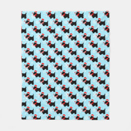 Weihnachts Scottie Hunde Muster Fleecedecke
