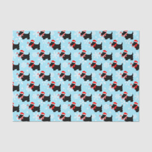 Weihnachts-Scottie-Hunde-Muster Seidenpapier