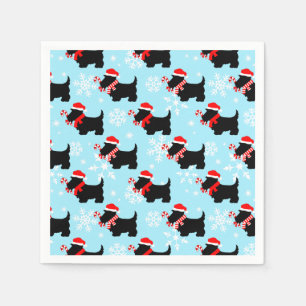 Weihnachts Scottie Hunde Muster Serviette