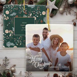 Weihnachts-Script-Foto Boho Greenery Weihnachten Keramikornament