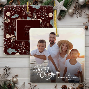 Weihnachts-Script Foto Boho Grün Weihnachten Keramikornament