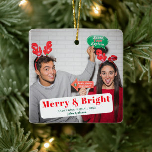 Weihnachts-Script-Foto Festlich und Fröhlich Keramikornament
