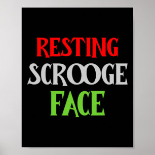 Weihnachts-Scrooge Gesicht Funny Men Fam Poster
