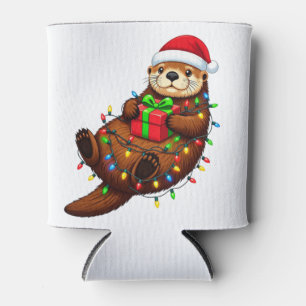 : Weihnachts-Sea-Otter Enhydra Lutris Santa Hut Dosenkühler