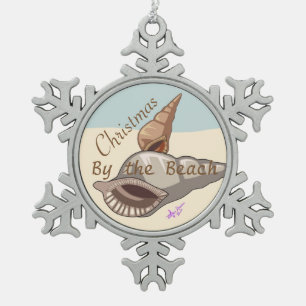 Weihnachts-Seashells Pewter Snowflake Ornament