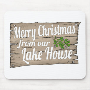 Weihnachts-Seehütte Mousepad